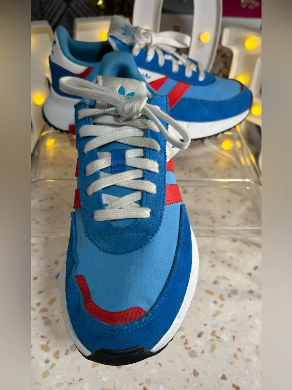 adidas Originals Retropy F2 J Blue Red Men 7 Women 8.5 - Youth Sneaker GZ0859